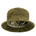 Edith Packable Suede Hat Mossy Forest