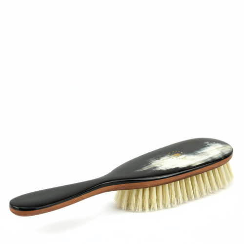 Pearwood Hairbrush With Natural Horn Handle