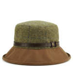 Harriet Waxed Cotton British Tweed Rain Hat