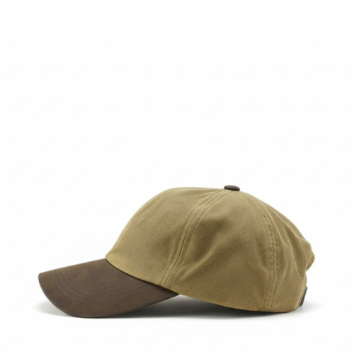 Baseball Cap Waxed With Leather Peak Antique Brown