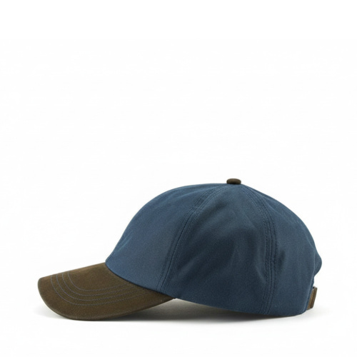 Baseball Cap Waxed With Leather Peak Cavalry Blue