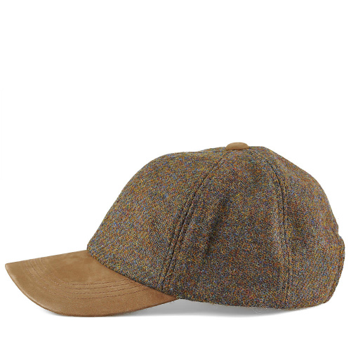 Harris Tweed Baseball Cap With Leather Peak