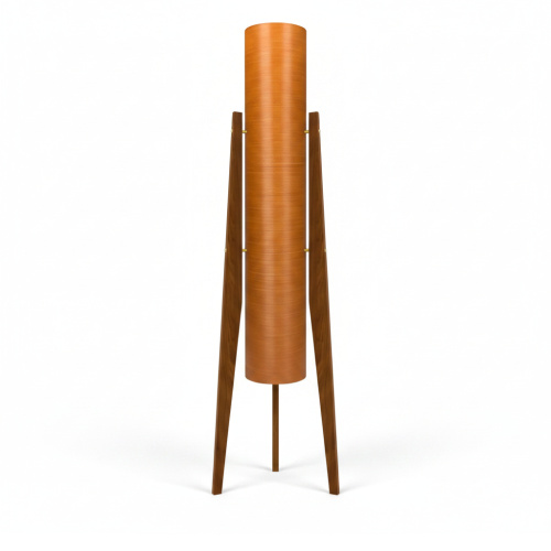 Moonbase Mid Century Modern Floor Lamp Rocket Orange