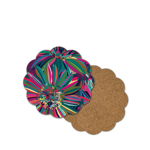 Bold Blooms Scalloped Coaster