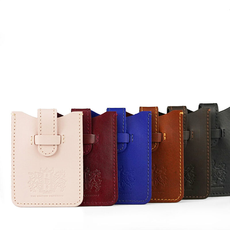 Deep Black Leather Business Card Holder
