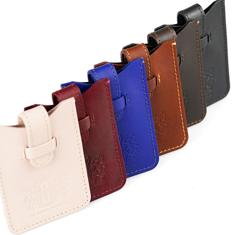 Deep Black Leather Business Card Holder